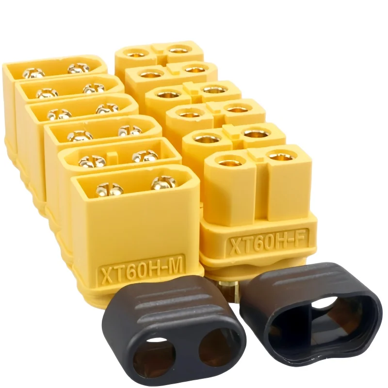 10 Paar XT60H (XT60 Upgrade) Steckverbinder, XT60H Stecker und Buchsen Bullet-Steckverbinder mit Hülle für Lithium-Batterien RC-Flugzeuge und Autos
