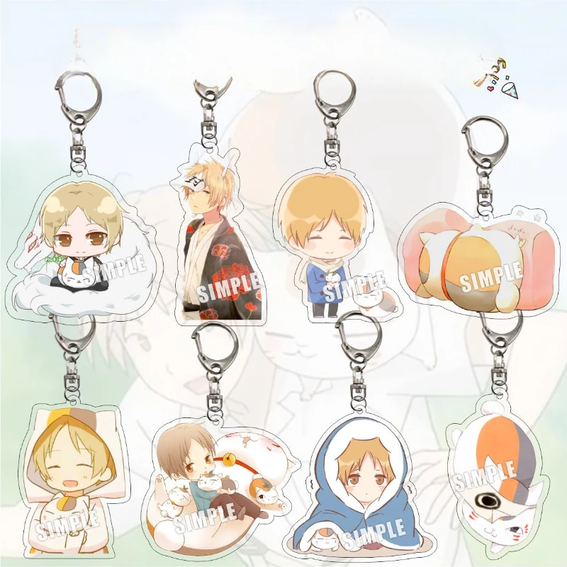 Natsume Takashi‌ ‌Cat Tanuma Kaname Popular Anime Two-dimensional Peripheral Laminated Acrylic Keychain Cute Backpack Pendant