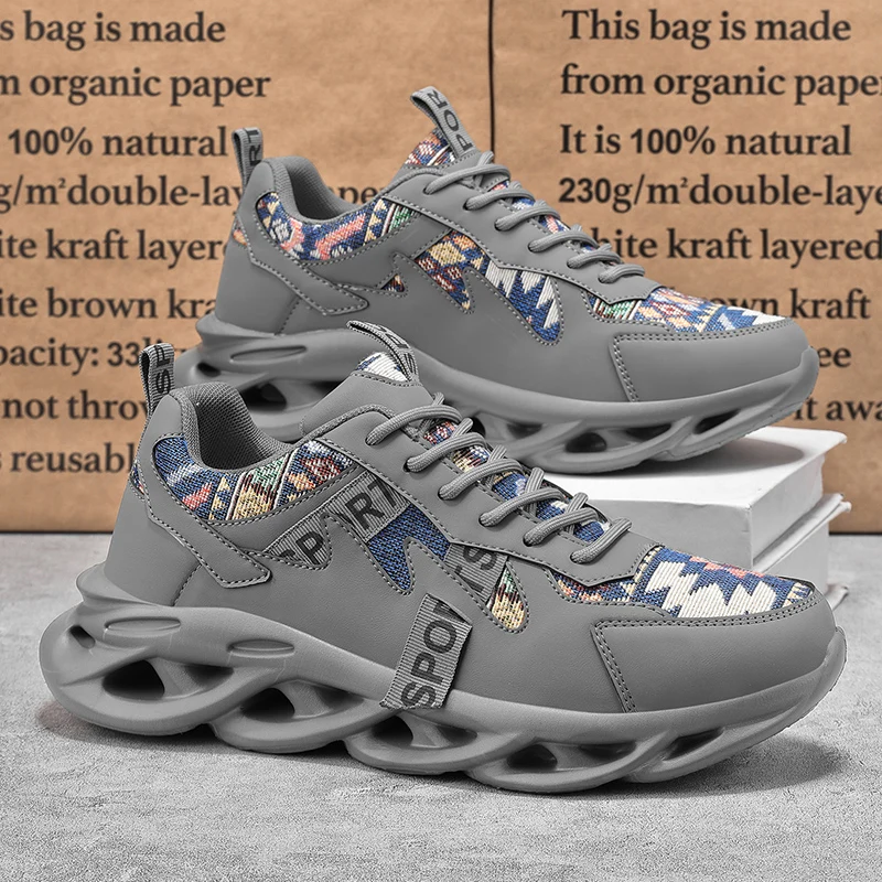 Four Seasons New Breathable Lightweight Soft-sole Outdoor Racing Running Shoes Speed Sports Shoes Men's High-top Casual Sneakers