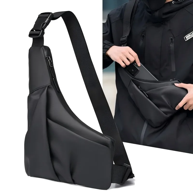

1pc Anti-Theft Triangle cross Bag with Adjustable Strap - Casual Chest Bag for Men,Ideal for Outdoor Activities,Commuting,Travel