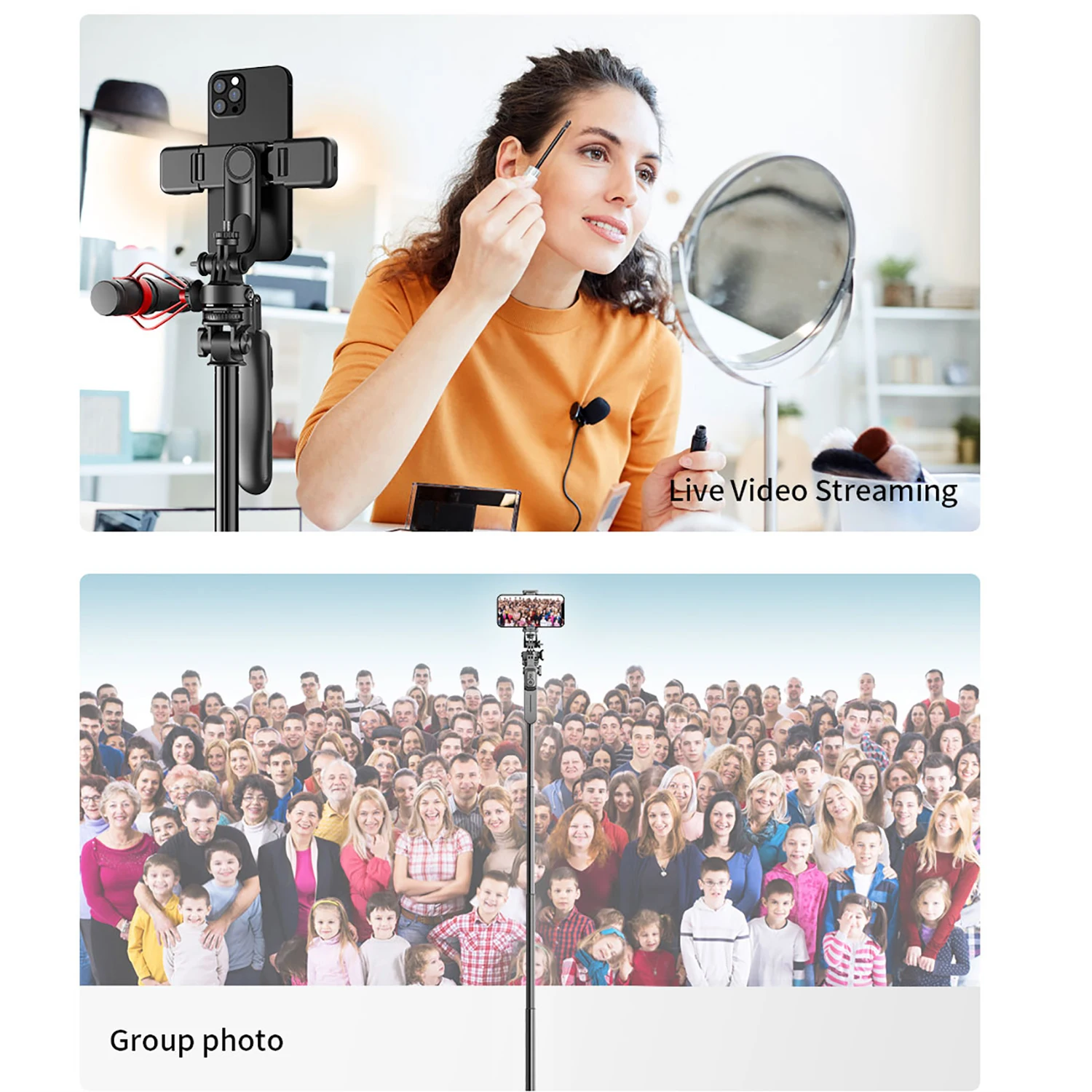 Selfieshow C05 2m Balanced Stable Shooting Expansion Bluetooth Metal Tripod Selfie Stick Tripe Stand Stabilizer for Cell Phone