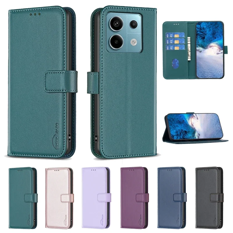 For Redmi Note 13 Pro 4G Case Leather Wallet Flip Case on For Xiaomi Redmi Note13 Pro+ 13Pro Plus 5G 13C Coque Fundas Shell 2024