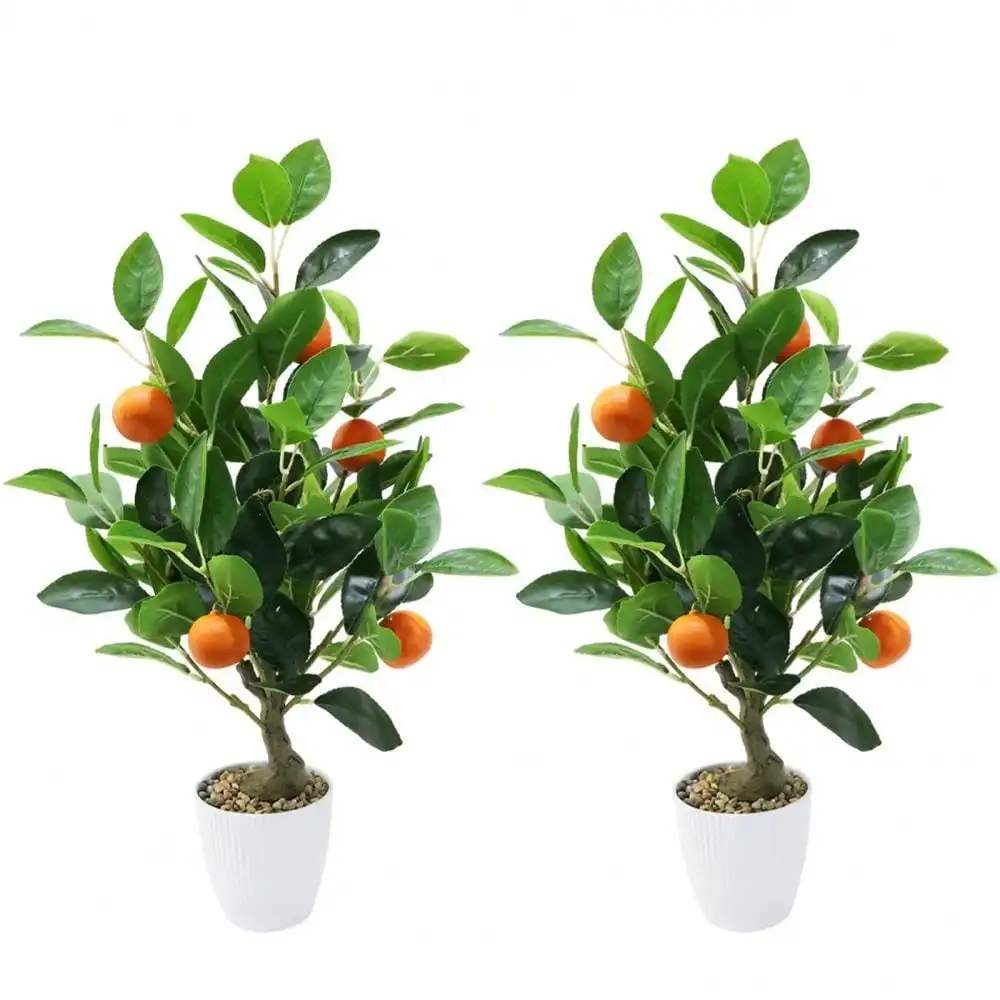 

2pcs 1.6FT Artificial Trees Indoor, Faux Tree, Artificial Planter, Artificial Fake Tree Flower Potted, Thanksgiving Christmas, Artificial Plants For Home Office Wedding Party Indoor Outdoor Deco