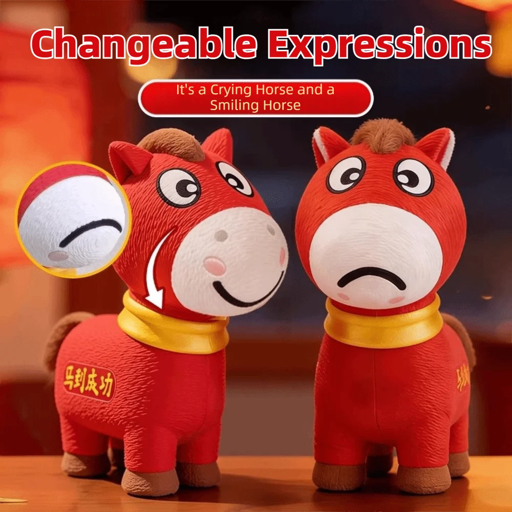 Cute Mouth Rotation Transformation Pony Ornament Crying Horse Creative 3D Print 3D 3D Print Animals Office Decor