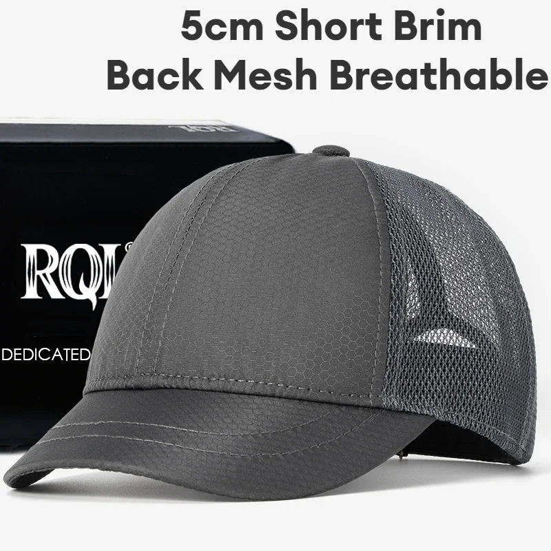 

Summer Big Head Plus Size Short Brim Hat Breathable Mesh Baseball Cap for Women Men Trucker Sports Golf Running Equestrian Hat