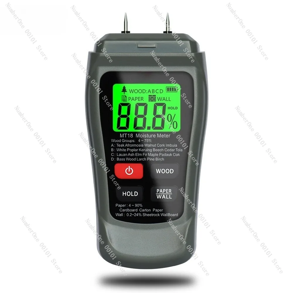 Wood moisture meter - hygrometer for wood, cardboard, flooring, mixed walls