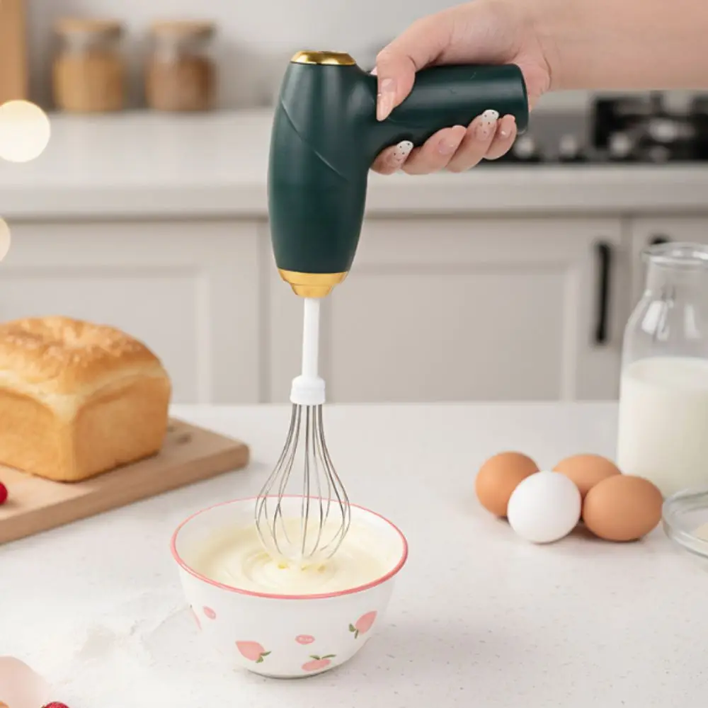 Handheld Electric Mixer with Replacement Heads 3 Speed Setting Electric Egg Whisk USB Rechargeable Wireless Electric Egg Beater