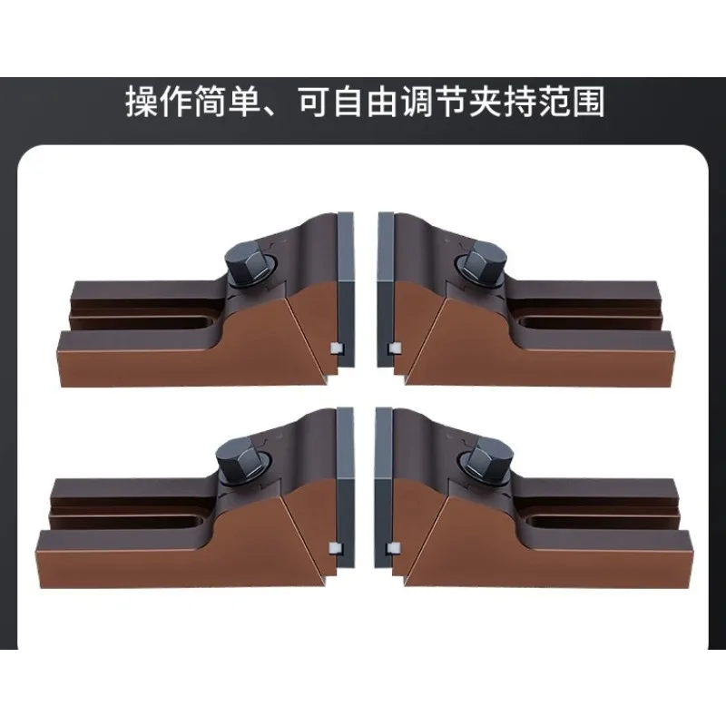 Angled pressure design hardened steel split heavy duty vise