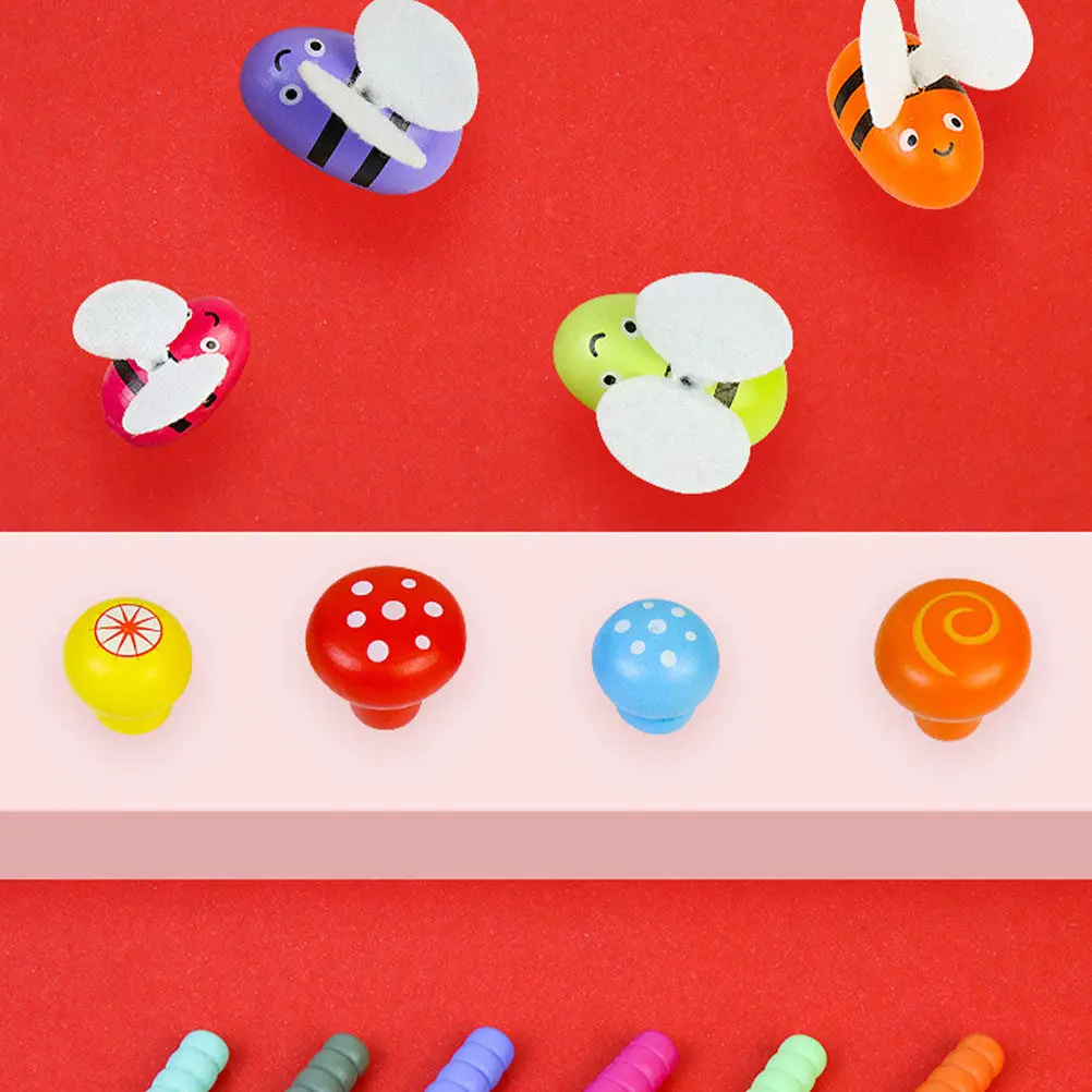 Wooden Children Bee Game Multifunctional Hand Eye Coordination Exercise Educational Colorful Early Learning Plaything for Kids