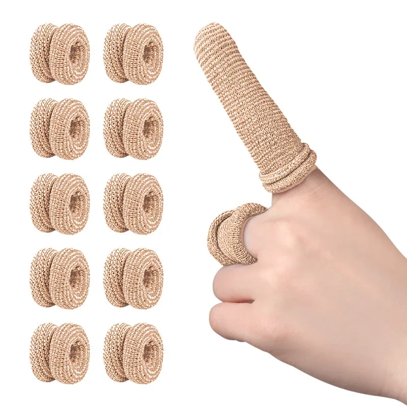10Pcs Multi-color Elastic Knitted Finger Sleeves Anti-friction Finger Protector Covers for Writing Basketball Gaming Office Work