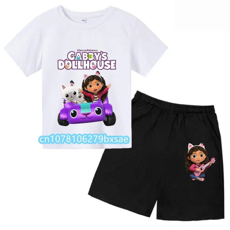 

Kids Gabby Cats Toddler Girls Gabbys Dollhouse Clothes Baby Boys short Sweatshirt Sets summer t shirt set