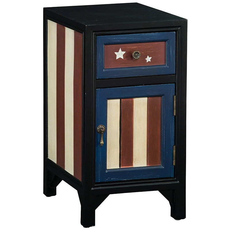 American Country Retro Sofa Side Cabinet Living Room Telephone Desk Lamp Bedroom Storage Bedside Table