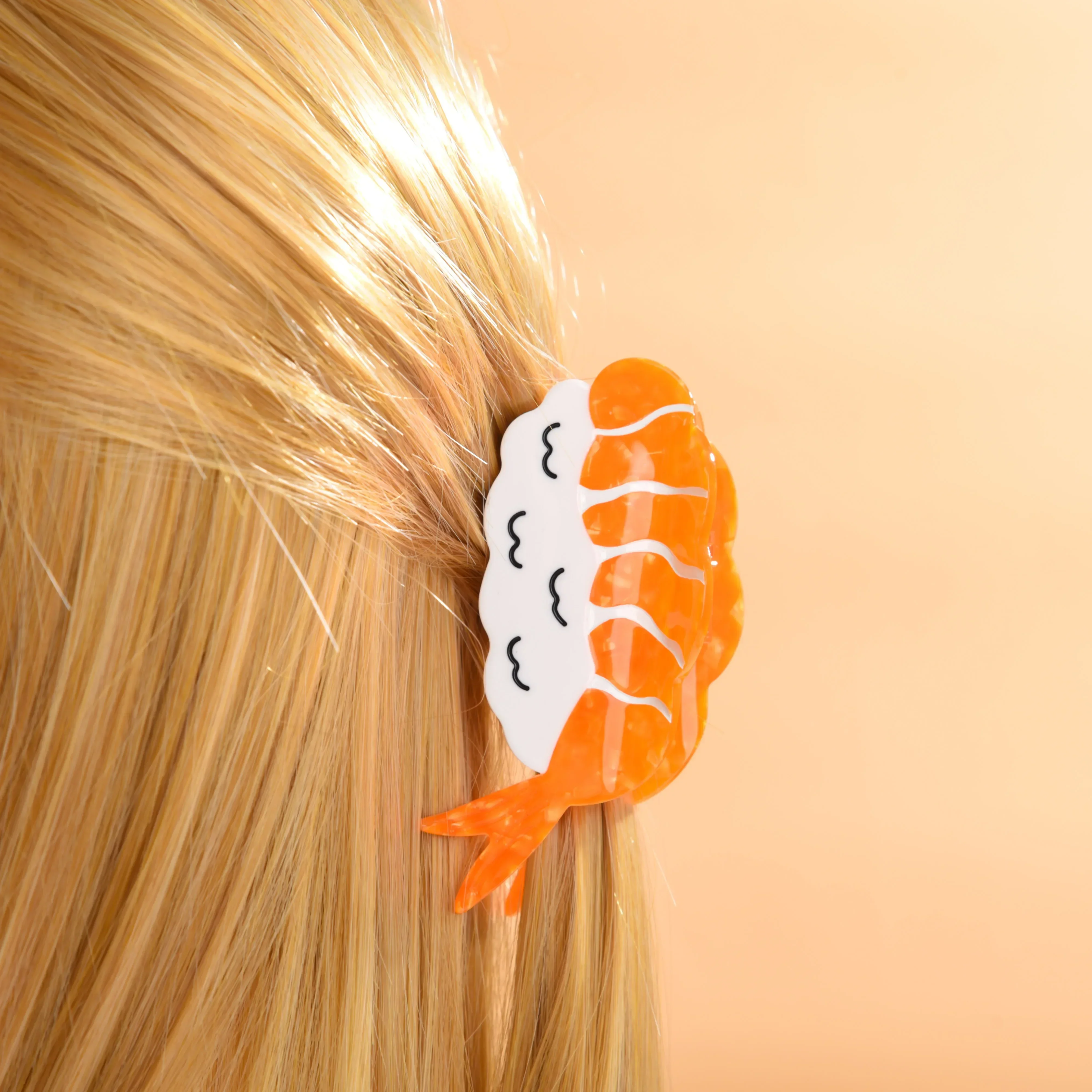 YHJ New Funny Food Series Hair Claw Simulated Shrimp Claw Clip Salmon Sushi Crab Hair Clips Hair Accessories for Women Girls