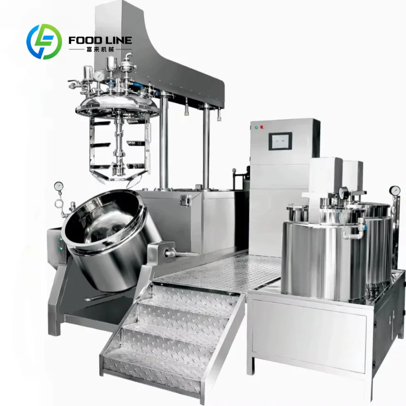 Vacuum Homogenizer Emulsifier Heavy Duty Hydraulic Lifting Customized Machine for High Viscosity Ointment Production
