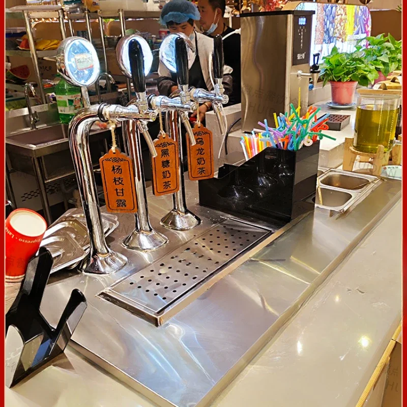 Buffet restaurant milk tea beverage machine commercial cold drink custom workbench fruit cutting milk tea small