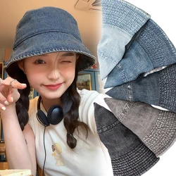 Unisex Cotton Bucket Hats Women Summer Sunscreen Panama Hat Men Pure Color Sunbonnet Visors Outdoor Fisherman Hat Beach Cap