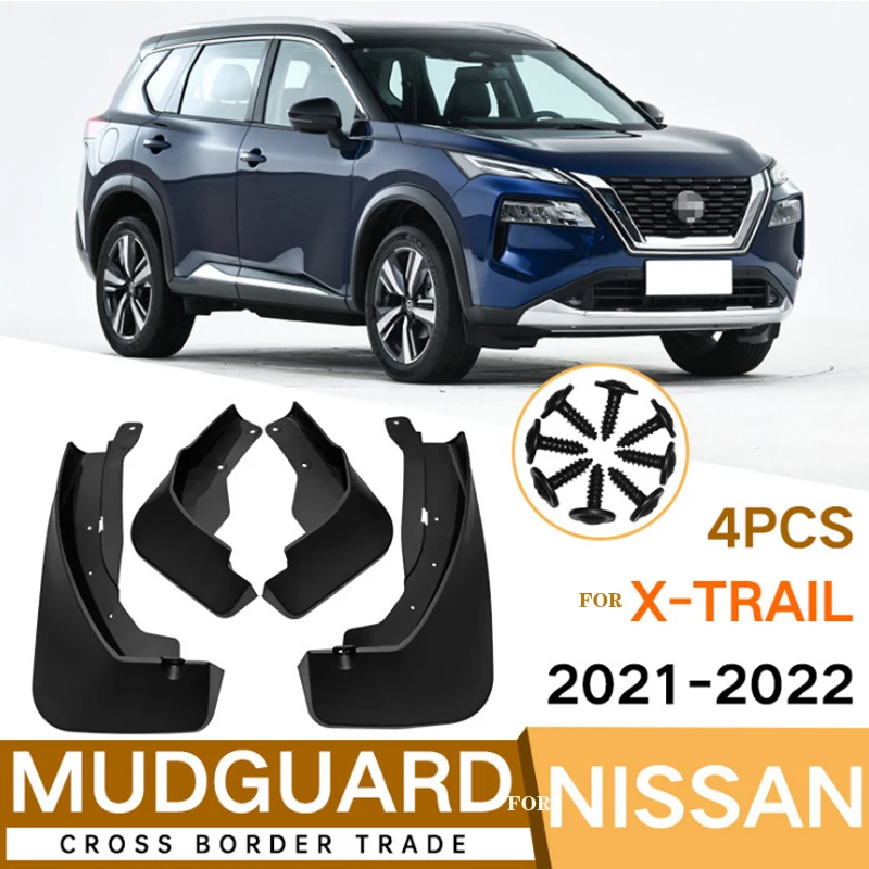 Set Molded Car Mud Flaps For Nissan X-Trail T31 2008-2013 2021-2022rogue Xtrail Splash Guards Mud Flap Mudguards Fender