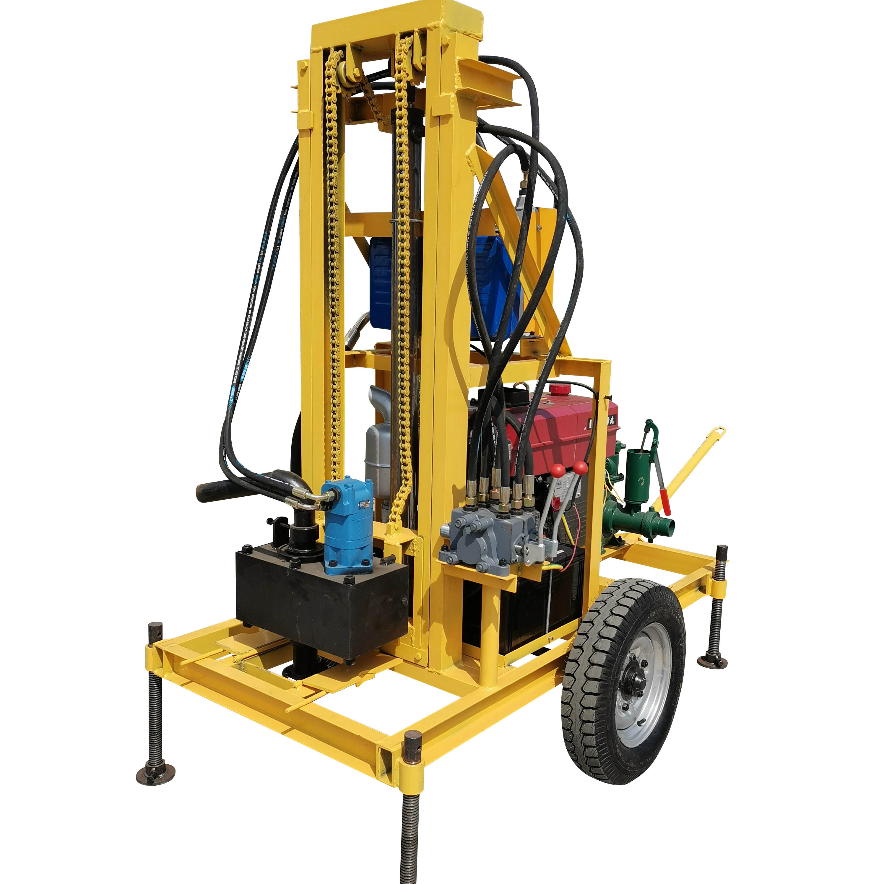 소형 우물 시추 시스템 - 맞춤형 22HP-35HP 200m 깊이 가능 수중 시추 장비