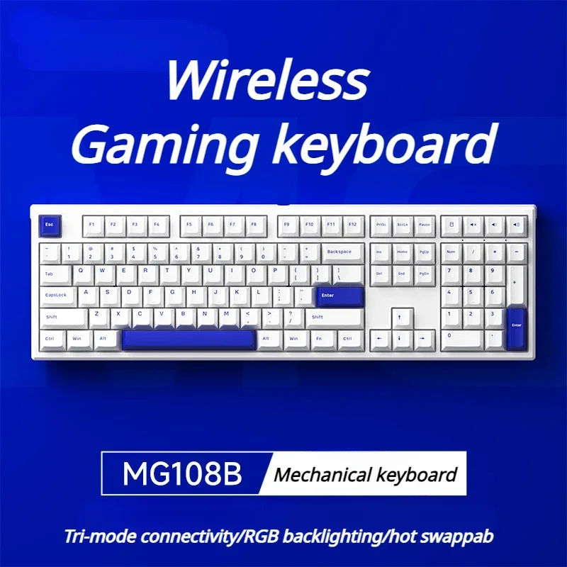 

ECHOME Wireless Mechanical Keyboard Bluetooth Tri-mode Hot-swappable Gaming Keyboard RGB Bluetooth Side-engraved TTC Switch