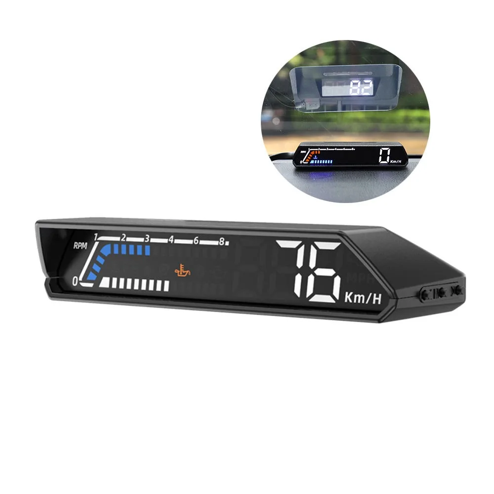 

Многофункциональный автомобильный HUD-дисплей (Head-Up Display) с OBD, двойным экраном и мониторингом температуры масла и трансмиссии