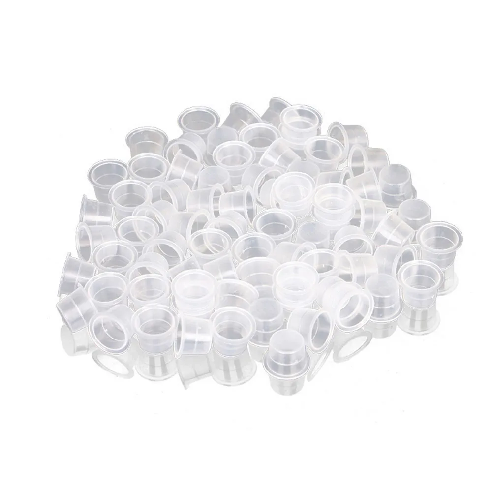 

1000Pcs Ink Cups Disposable Clear Ink Caps Eyelash Tattoo Makeup Pigment Container Kits Supplies 8mm Size