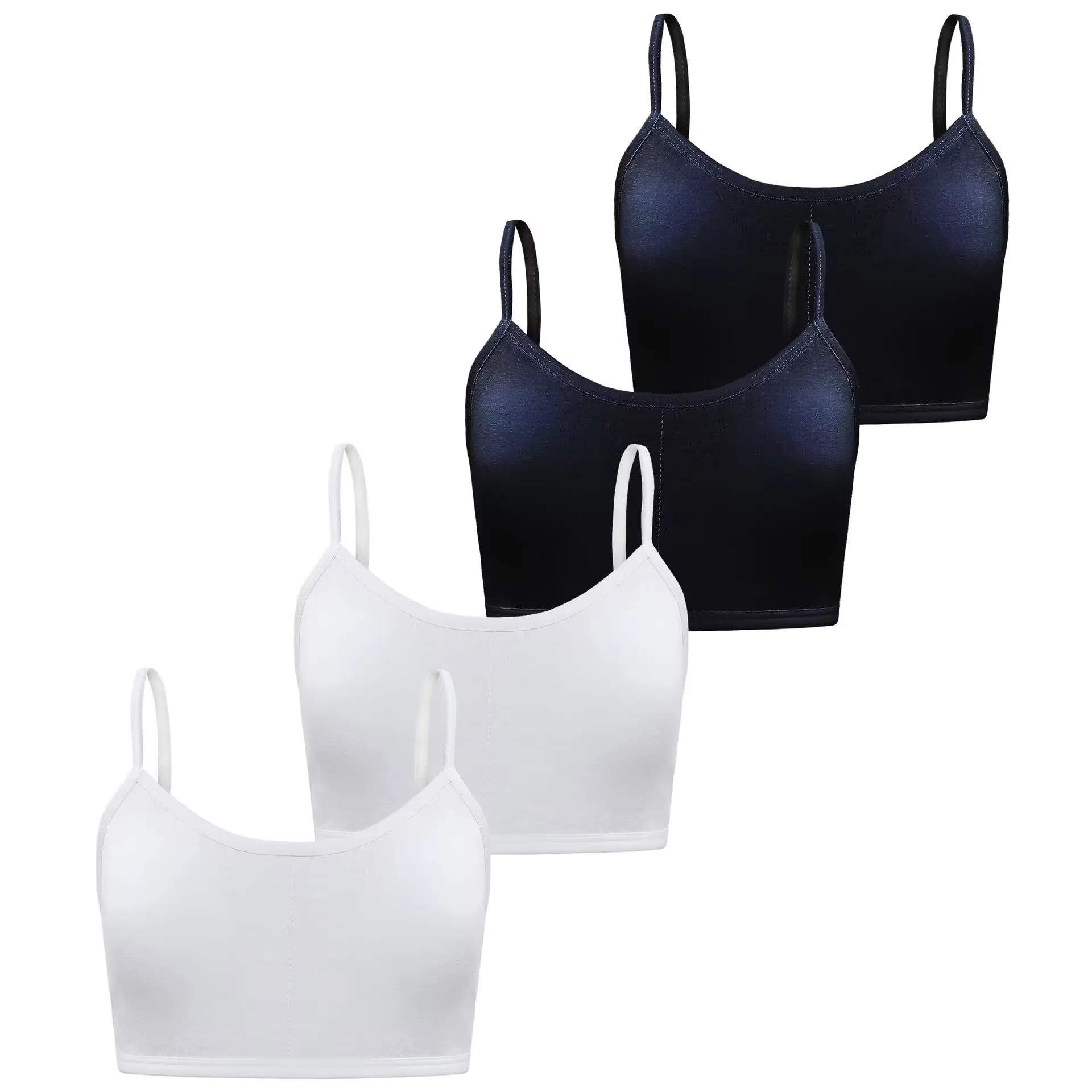 4PC/lot Kids Cotton Bras Teenage Girls Comfortable Young Children Wireless Vest Tops Teenager Girls Sportswear Training Bras