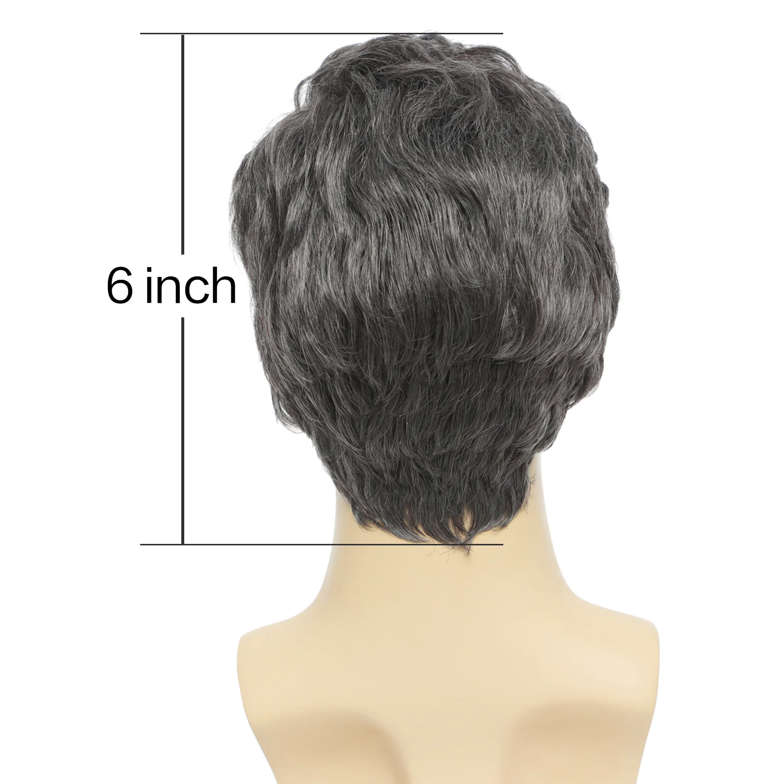 BCHR Men\'s Wigs Short Mens Grey Wig Layered Natural Hair Costume Halloween Heat Resistant Synthetic Wigs For Men Male