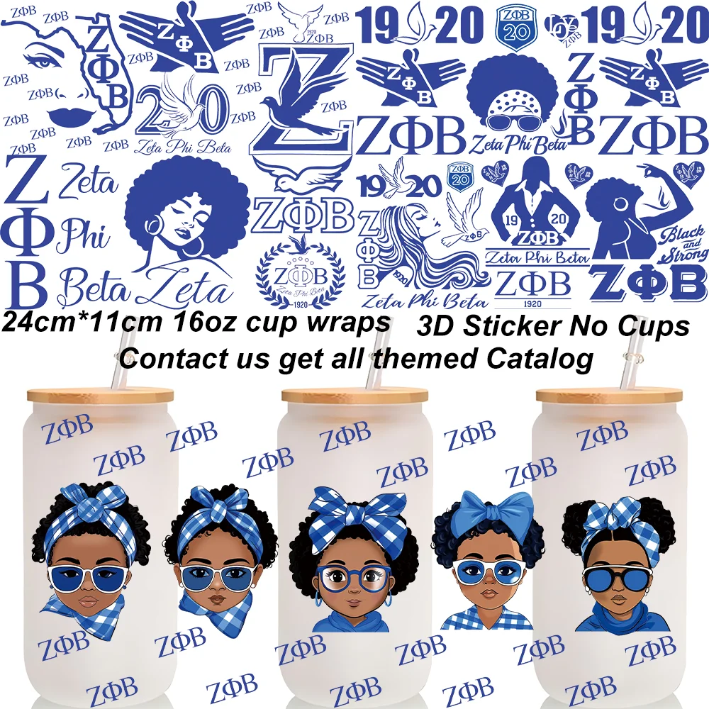 1920s Girl Women Art Design 3D Transfer Sticker Cup Wraps DIY UV DTF 3D Sticker for 16oz Libbey Cup Waterproof Vinyl Decal