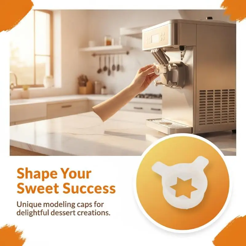 Petal Shaped Ice Cream Cone Maker Non-Toxic Heat Resistant Handle DIY Waffle Cone Machine for Home Kitchen Baking Use