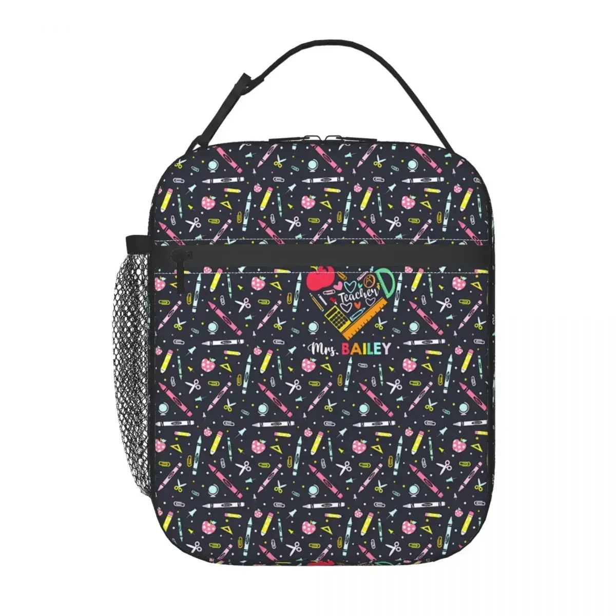 Back To School Pencils Rulers Pens Resuable Lunch Box Women Leakproof Thermal Cooler Food Insulated Lunch Bag Office Work