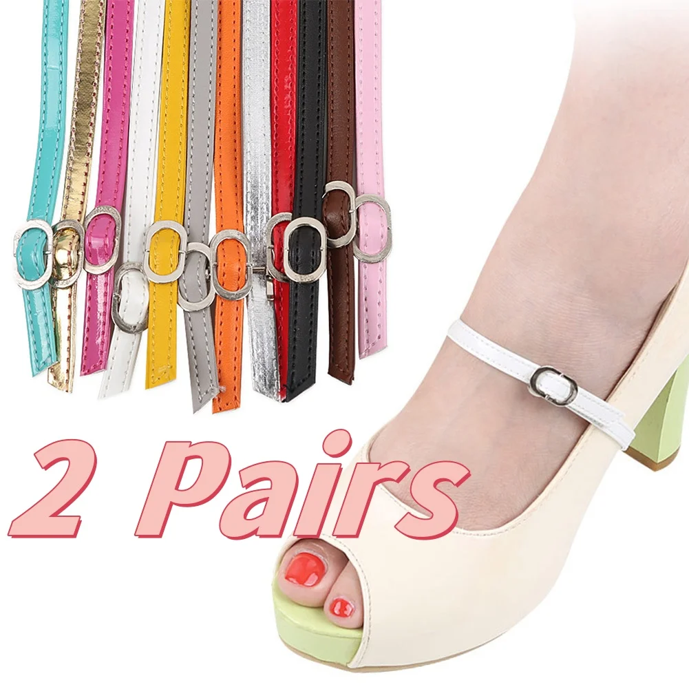 2 Pairs Shoe Decoration Sandals Toe Laces Anti-drop Heel Straps For High Heels Adjustable Heel Straps High Elastic Shoelaces