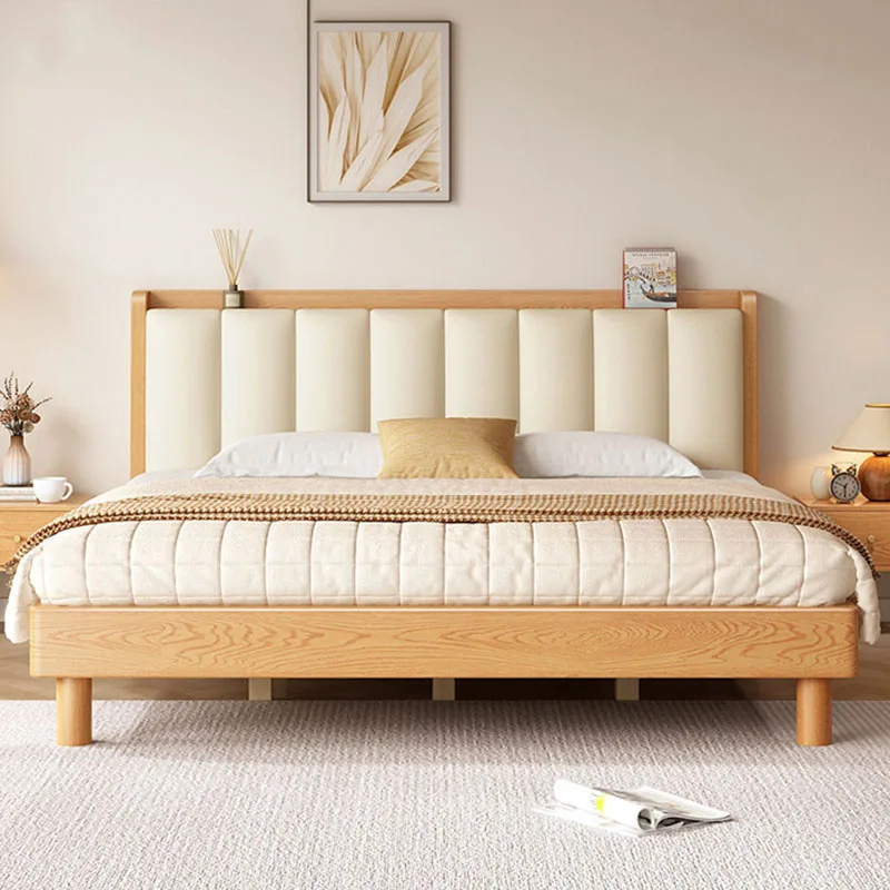 Wooden Design Bed Queen Double Frame Loft Modern Simple Japanese Space Saving Bed Sleeping Safe Muebles Lounge Suite Furniture