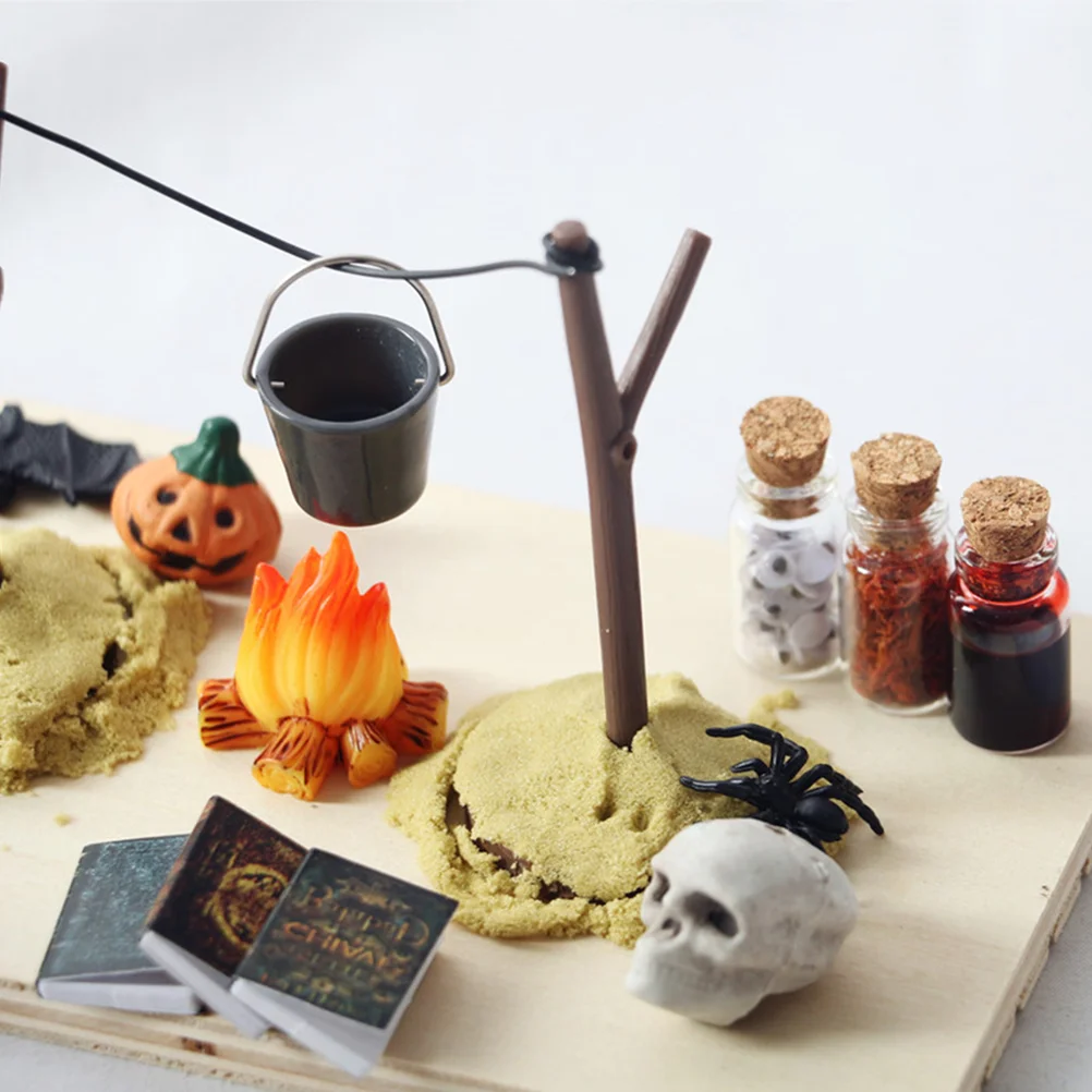 Miniatur labu patung ornamen Model dekorasi pesta Halloween