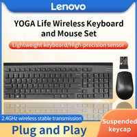 Lenovo Keyboard and Mouse Set Lenovo Yoga Life Wireless Keyboard and Mouse Set Gray Office Keyboard and Mouse Set, Portable Wireless Keyboard and Mouse Set
