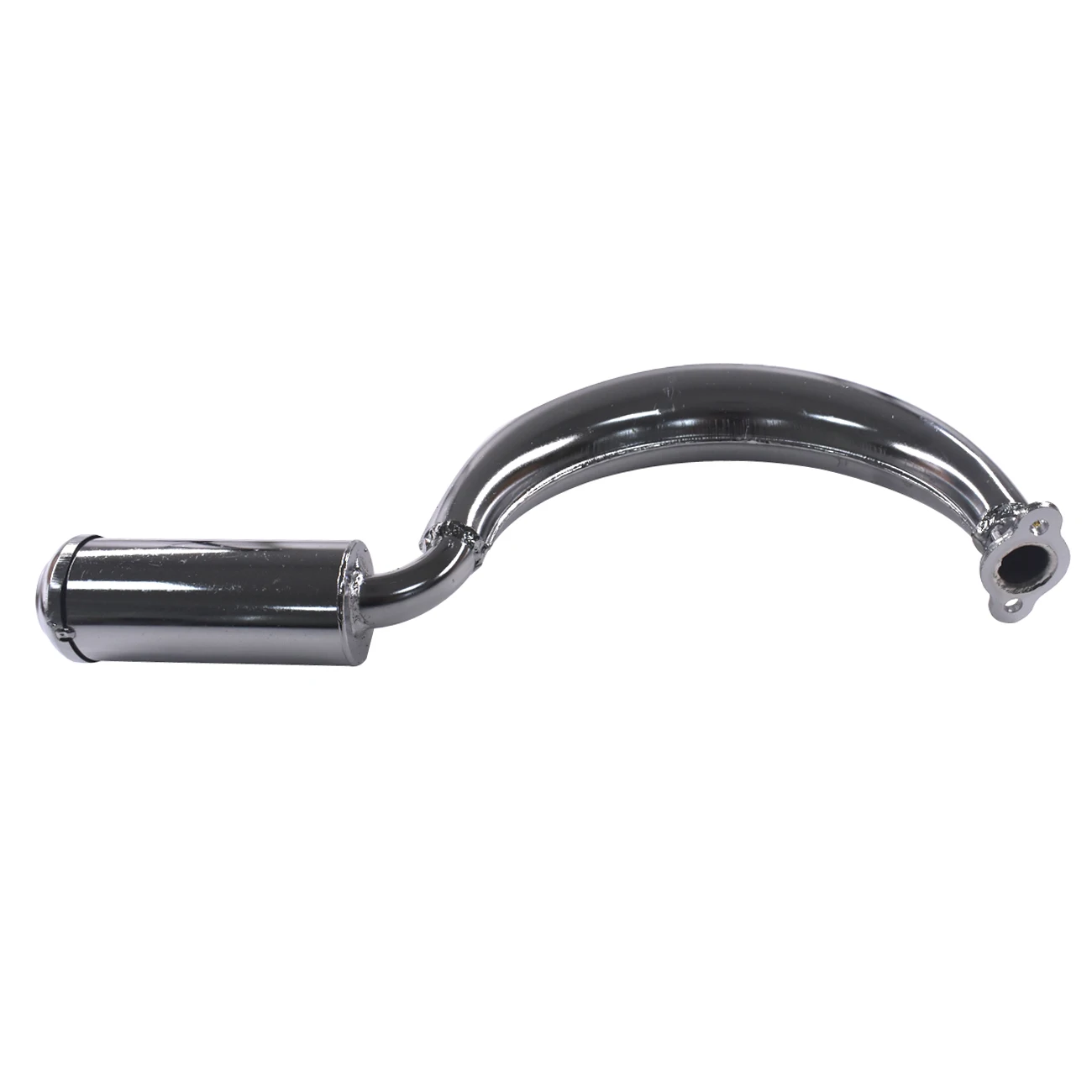 Chrome Half Moon Muffle Exhaust Pipe For 49cc 80cc Motorized Motorised Bicycle Bike Colorful Silver Black