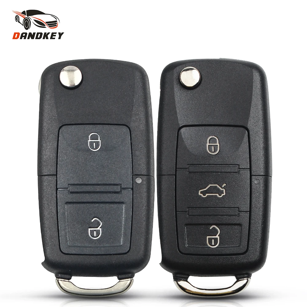 

DANDKEY 2/3/4 BTN Remote Foliding Car Key Case For Volkswagen VW Golf Passat Polo Jetta Touran Bora Sharan Transporter Key Shell