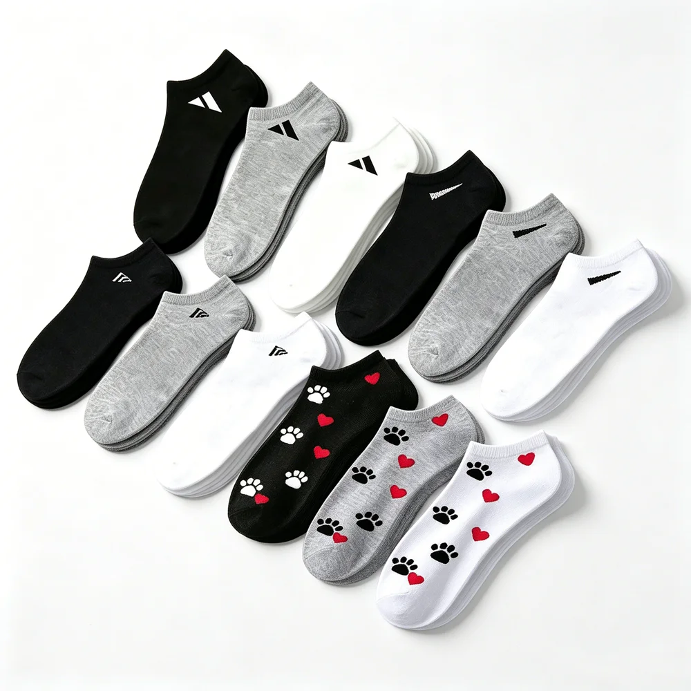 20 Pairs of Random Sports Socks for Spring and Summer, Breathable, Moisture Absorbing, Sweat Wicking, Casual Sports