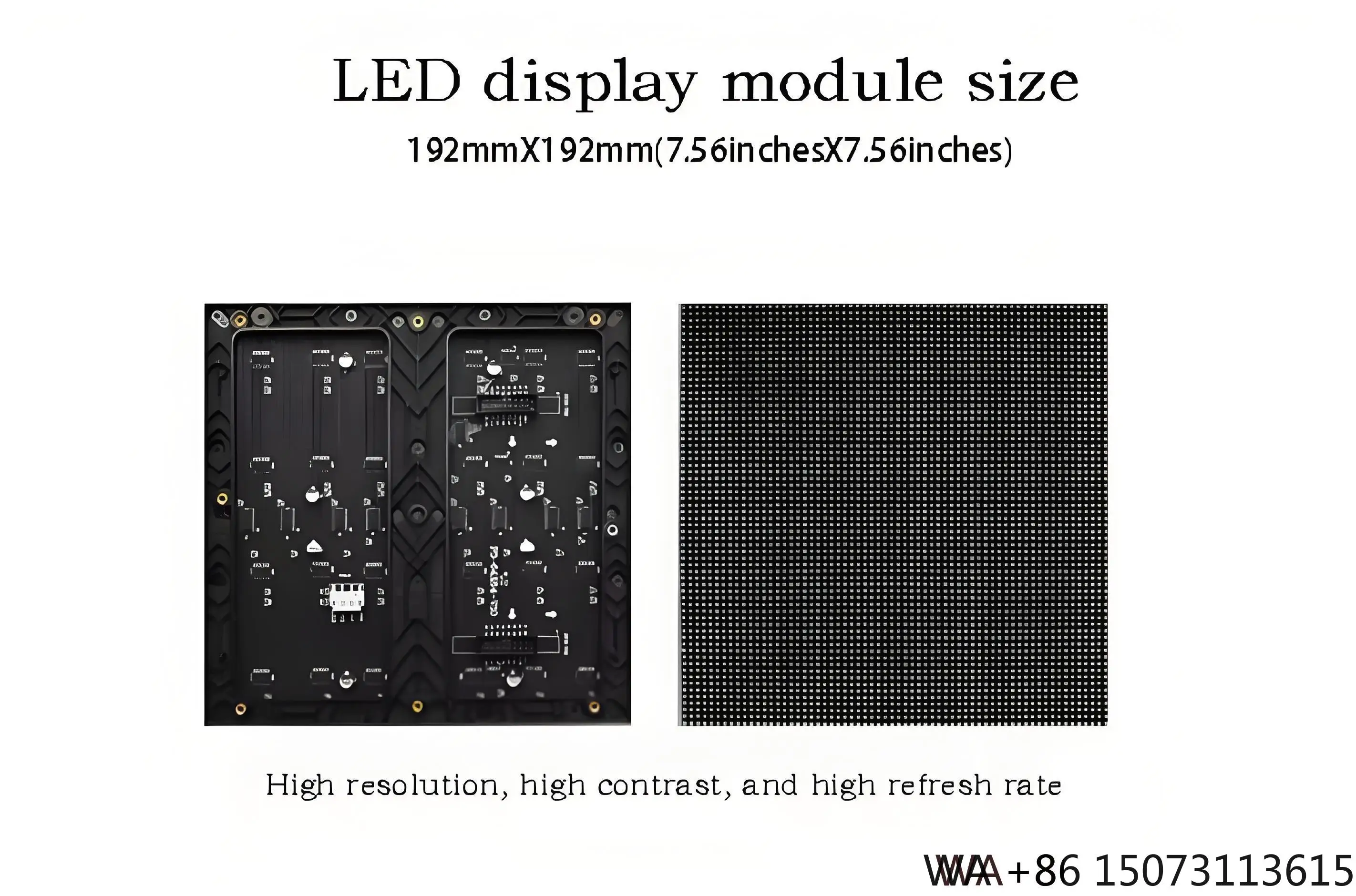 

Indoor P3 LED Module - 192x192mm 500nits SMD 2121 High Refresh for Conference/Retail