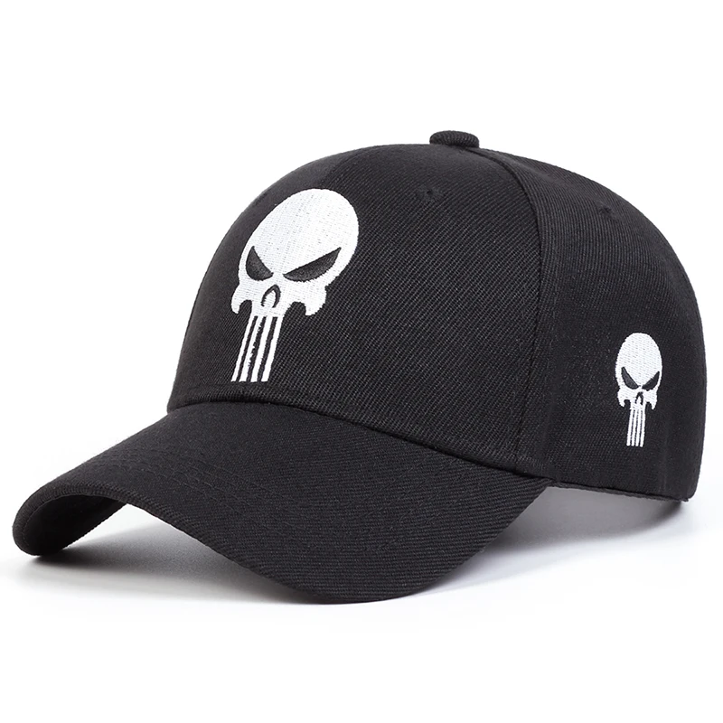 Unisex Skull Head Embroidery Baseball Caps Spring Autumn Outdoor Adjustable Casual Hats Sunscreen Hat