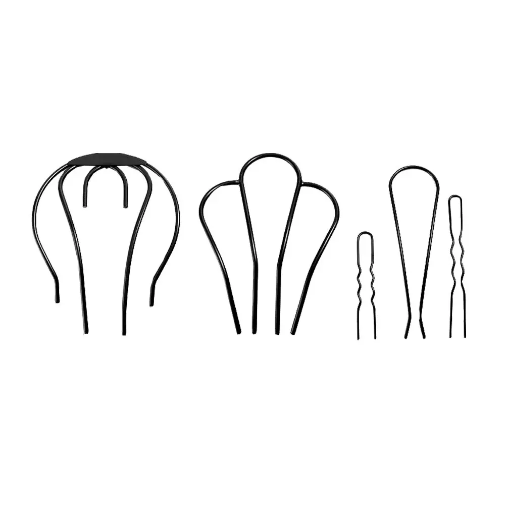 

5Pcs Women Hair Bun Holder Decorative Hairpin U-Shape Hair Combs Set Premium Material Hairstyling Clips Office Party Accessories