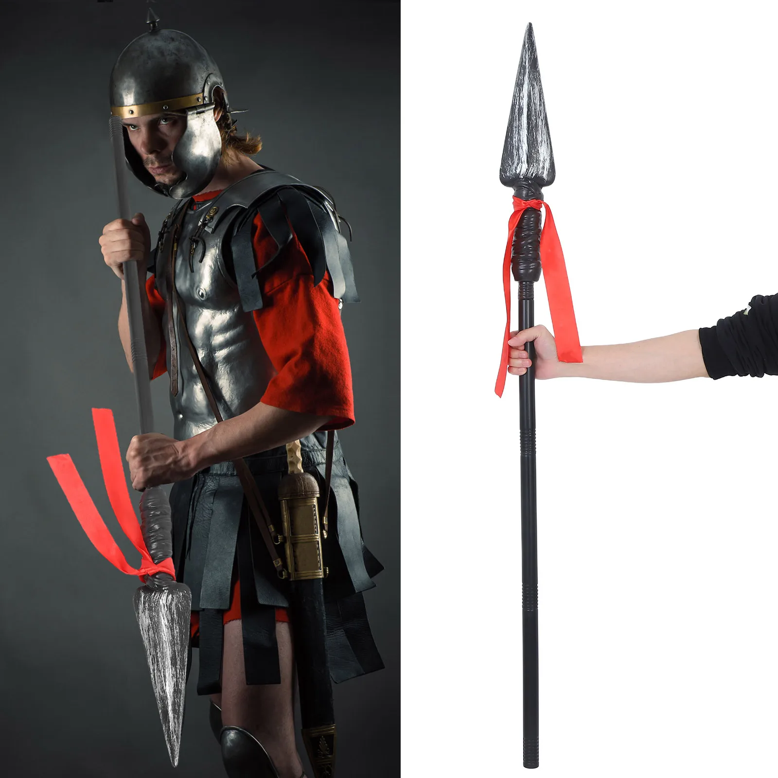 Lance de chevalier romain, accessoires de Costume d'halloween, accessoires de fête, lance en métal, jeu de Cosplay, jouets pour spectacle sur scène