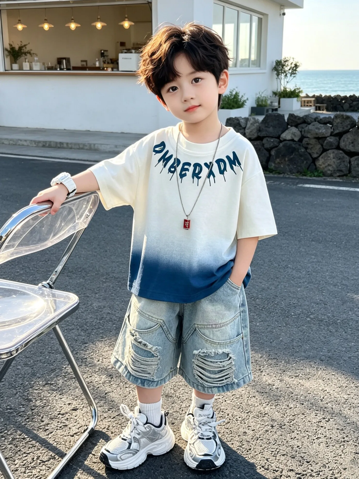 fashionable-short-sleeve-denim-set-for-boys-summer-new-arrival-baby-clothes-trendy-two-piece-suit-cotton-polyester-blend