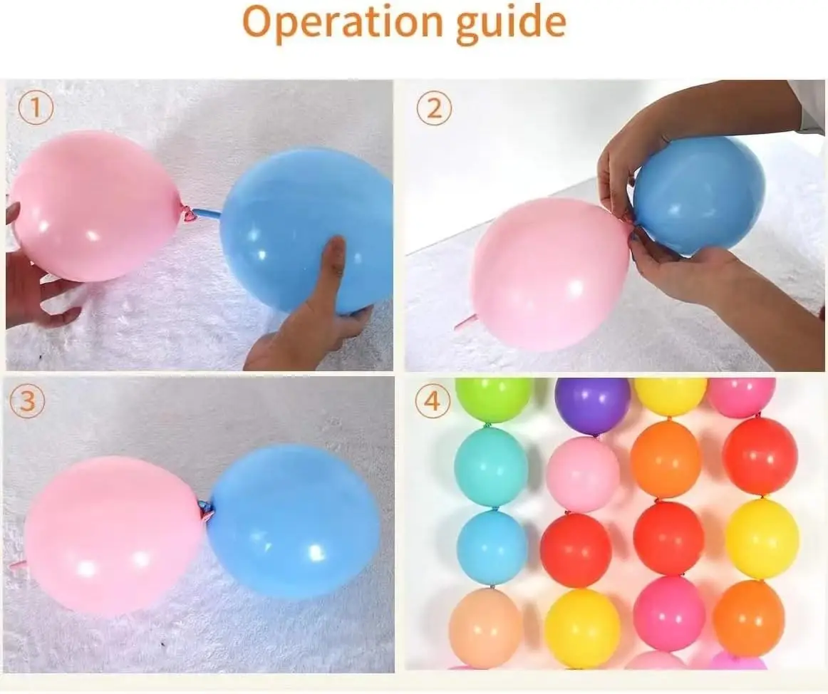 80 Pcs 10 Inch Red Linking Balloons Latex Quick Link Balloons