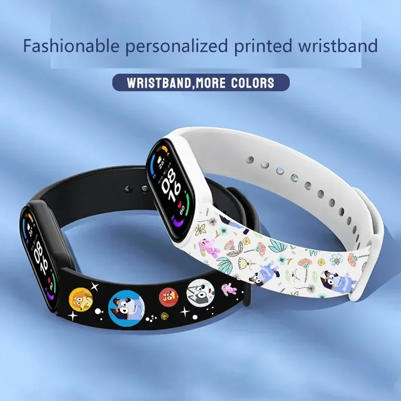 Moose Bluey Family Printed Electronic Watch Bracelet Suitable For Xiaomi Bracelet Nfc Bracelet Wrist Strap Kids Birthday Gifts