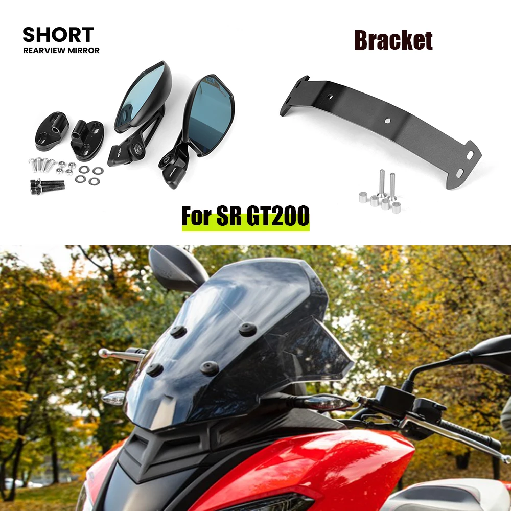 Motorcycle Accessories Mirrors Bracket Kit Windshield Rearview Mirrors Holder Holder Ada For Aprilia SR GT200 SR GT 200 srgt 200