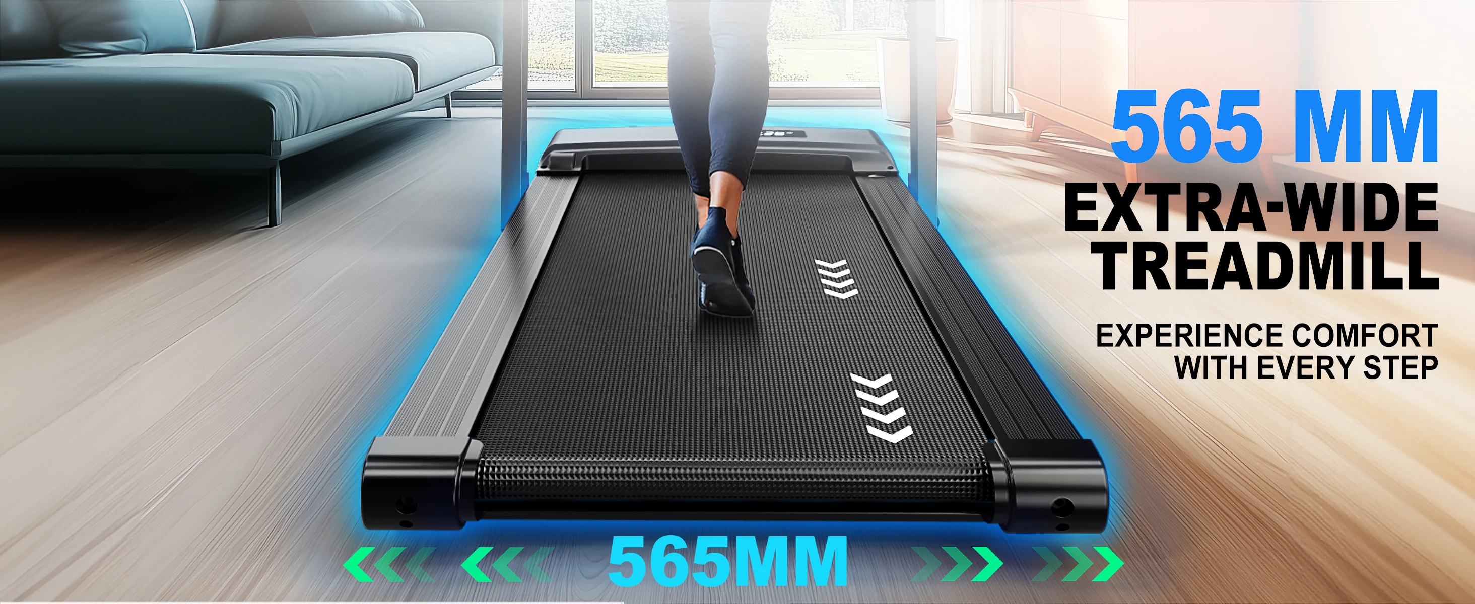 3-in-1 Heim-Laufband 2,5 PS Geräuscharm Bluetooth-Lautsprecher Faltbar 12 Programme Fernbedienung Dual-LED-Display für Zuhause und Büro – Detail 6