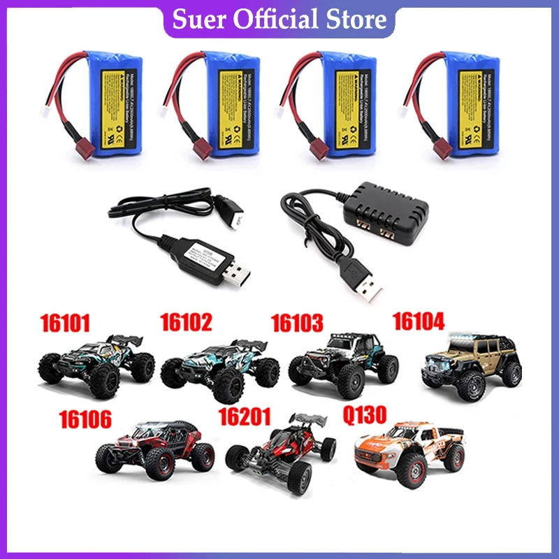 ZWN 7.4V 2500mAh  Li-ion battery for SCY-16101 SCY-16102 SCY-16103 SCY-16201 SCY-16301 SCY-16302  RC truck spare parts  Wltoys