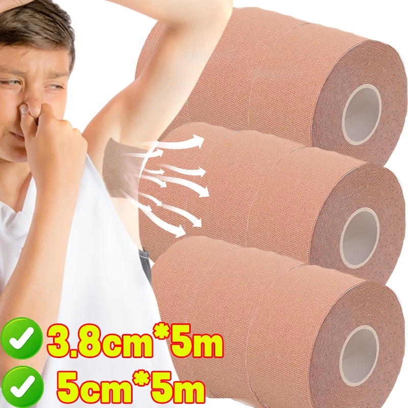 Invisible Skin Tone Sweat Stickers Roll for Men Women Sports Anti Chafing Underarm Pads Absorbent Cloth Adhesive for Hiking Gym