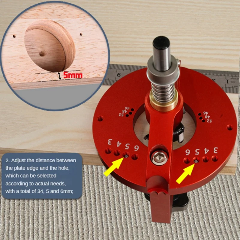 Multifunctional 35Mm Hinge Jig Kit Woodworking Hole Drilling Guide Locator Puncher Template Hole Opener Tools Durable