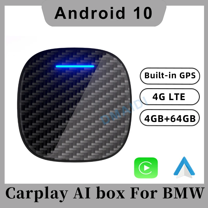 Android 10 4G+64G Multimedia Video Player Wireless Carplay MirrorLink AI Box For BMW Andriod Auto 8Core Built in Gps